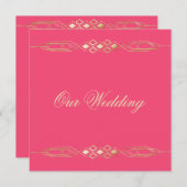 グラマラス金ゴールド結婚式招待状 招待状 (正面/裏面)