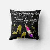 グラマラス金ゴールド美容師及びヘアドレッサー クッション (裏面)