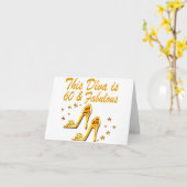 グラマラス金ゴールド60誕生日 カード (黄色い花)