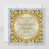 グラマラス金ゴールド&シルバー85thバースデーパーティー 招待状 (裏面)