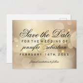 グラマラス金ゴールド《写真》ぼけ味結婚ライト ポストカード (正面/裏面)