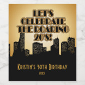 グラマラス金ゴールド、1920年のパーティー ワインラベル (シングルラベル)