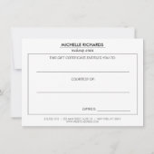 グラマラス銀グリッターモダン美しいギフトカード (裏面)