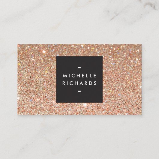 グラマラス銅グリッターモダン美しい 名刺 (正面)