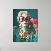 グラマラス高齢者はっきりしたラグジュアリーファッション キャンバスプリント (正面)