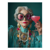 グラマラス高齢者はっきりしたラグジュアリーファッション ポスター (正面)