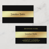 グラマラス黒及び金ゴールドエレガントプロフェッショナル 名刺 (正面/裏面)