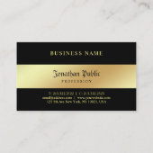 グラマラス黒及び金ゴールドエレガントプロフェッショナル 名刺 (裏面)