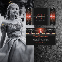 グラマラス黒溶岩レッドスクワイグド宝石モノグラム 名刺