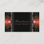グラマラス黒溶岩レッドスクワイグド宝石ラグジュアリー 名刺 (正面)