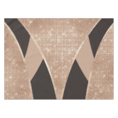 グラマラス黒金ゴールドグリッター曲線三角地帯 テーブルクロス (正面(横))