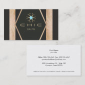 グラマラス黒金ゴールド髪サロンハサミ 名刺 (正面/裏面)