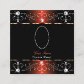 グラマラス黒銅華美オーナメントと写真 スクエア名刺 (正面)