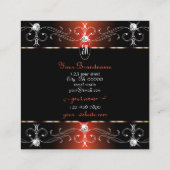 グラマラス黒銅華美オーナメントイニシャル スクエア名刺 (裏面)