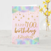 グラマラス100th誕生日金ゴールドグリッター カード (黄色い花)