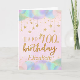 グラマラス100th誕生日金ゴールドグリッター カード