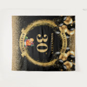 グラマラス30thバースウィスキーブラック金ゴールドディスプレイ タペストリー (正面(横))