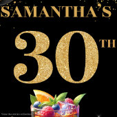 グラマラス30thバースデーカクテルパーティー背景 タペストリー