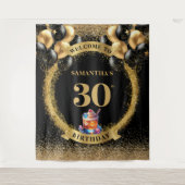 グラマラス30thバースデーカクテルパーティー背景 タペストリー (正面)