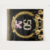 グラマラス50誕生日ダイヤモンドナンバハイヒール タペストリー (正面(横))