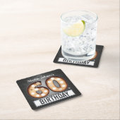 グラマラス60誕生日ブロードウェイマーキーカスタム スクエアペーパーコースター (インサイチュ)