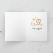 グラマラス60th誕生日金ゴールドグリッター カード (内部)