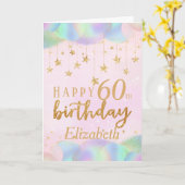 グラマラス60th誕生日金ゴールドグリッター カード (黄色い花)