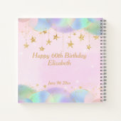 グラマラス60th誕生日金ゴールドグリッター ノートブック (裏面)