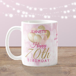 グラマラス70誕生日バルーン コーヒーマグカップ
