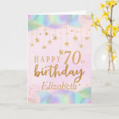 グラマラス70th誕生日金ゴールドグリッター カード (黄色い花)