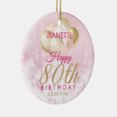 グラマラス80誕生日風船 セラミックオーナメント (右)