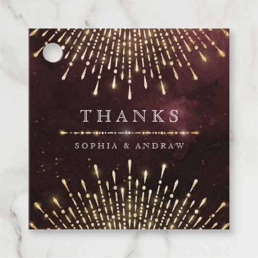 グラマラス アートデコ バーガンディ ヴィンテージ デコ ありがとう フェイバータグ (正面)