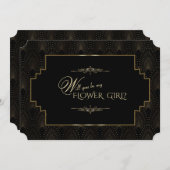 グラマラス アートデコ 大正ロマン ガールビー マイ フラワーガール 招待状 (正面/裏面)