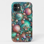 グラマラス シェル スプレンダー ミント コーラル Case-Mate iPhoneケース (裏面)