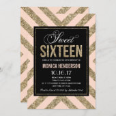 グラマラス シマー | スイート16 パーティー招待状 招待状 (正面/裏面)
