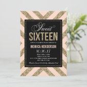 グラマラス シマー | スイート シックスティーン パーティー招待状 招待状 (スタンド正面)