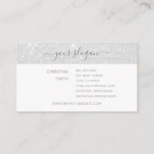 グラマラス シルバー グリッター グラム ブリング ロゴ テンプレート 名刺 (裏面)