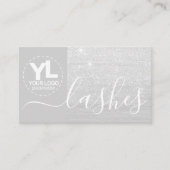 グラマラス シルバー グリッター グラム ブリング ロゴ テンプレート 名刺 (正面)