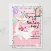 グラマラス ディーバ ラマ プリンセス 誕生日パーティー 招待状 (正面)