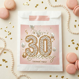 グラマラス ピンクゴールド 風船 パール 30歳の誕生日 フェイバーバッグ
