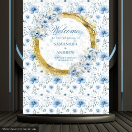 グラマラス ボーホー パステル ブルー ゴールド ウェディング フォト プロップ タペストリー