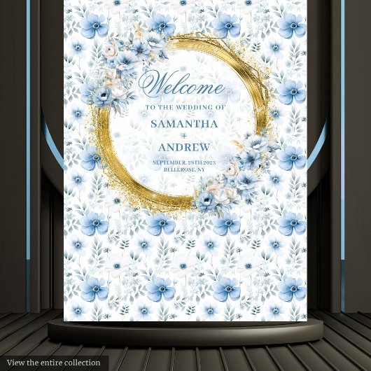 グラマラス ボーホー パステル ブルー ゴールド ウェディング フォト プロップ タペストリー