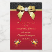 グラマラス、ロマンティックエレガンス誕生日 ワインラベル (シングルラベル)