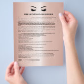 グラマラス ローズゴールド まつげエクステンション 同意書 チラシ (手)