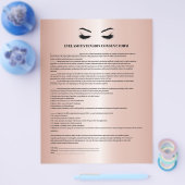 グラマラス ローズゴールド まつげエクステンション 同意書 チラシ (シングル)