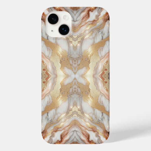 グラマラス ローズゴールド ラグジュアリー トレンディーな大理石の蝶 Case-Mate iPhoneケース (裏面)