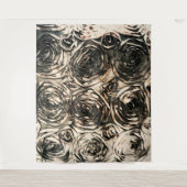 グラマラス ローズ ゴールド ブロンズ フラワーズ グラム タペストリー (正面)