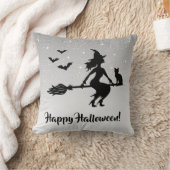 グラマリーウィッチグレーアンドブラックハッピーハローウィン クッション (ブランケット)