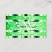 グラマリーエメラルドグリーングリッタースターズアンドモノグラム 名刺 (正面)
