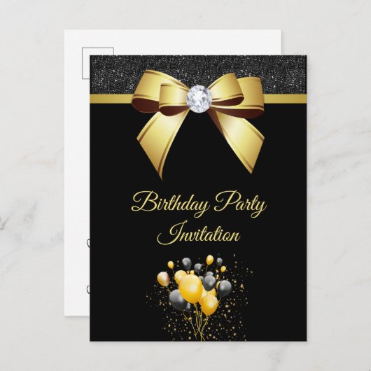 グラマリーエレガンスバースデーパーティー インビテーションポストカード (正面/裏面)